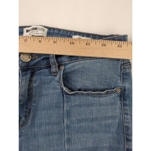 William Rast Crop Flare Jeans Womens 27 Blue Frayed Hem Stretchy Festival Boho - Picture 10 of 12